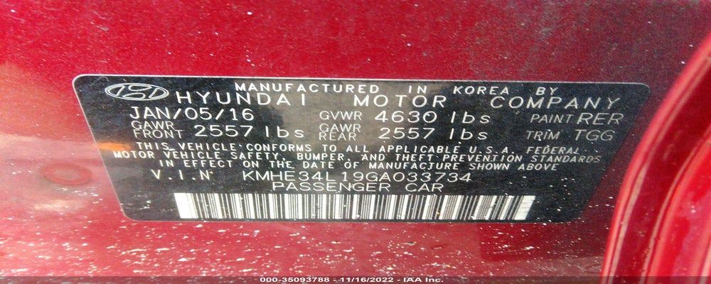 KMHE34L19GA033734 2016 HYUNDAI SONATA photo no. 9
