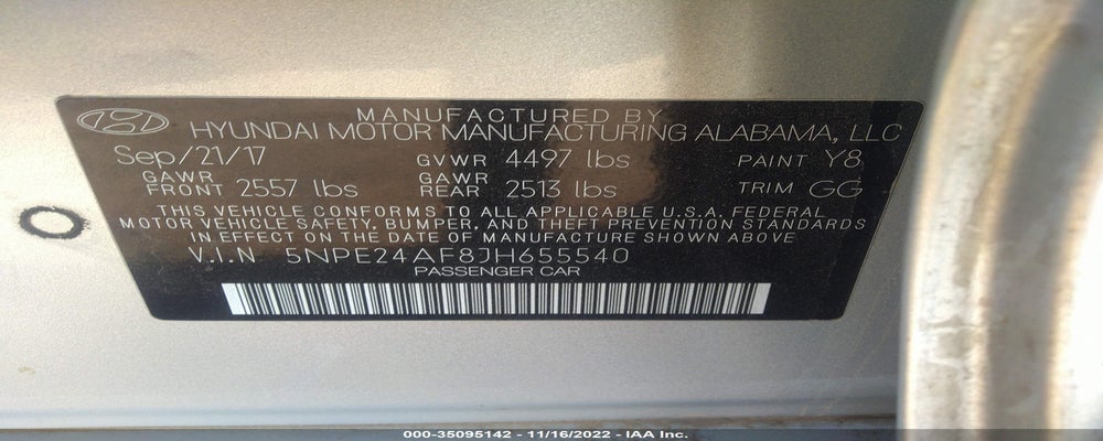 5NPE24AF8JH655540 2018 HYUNDAI SONATA photo no. 9