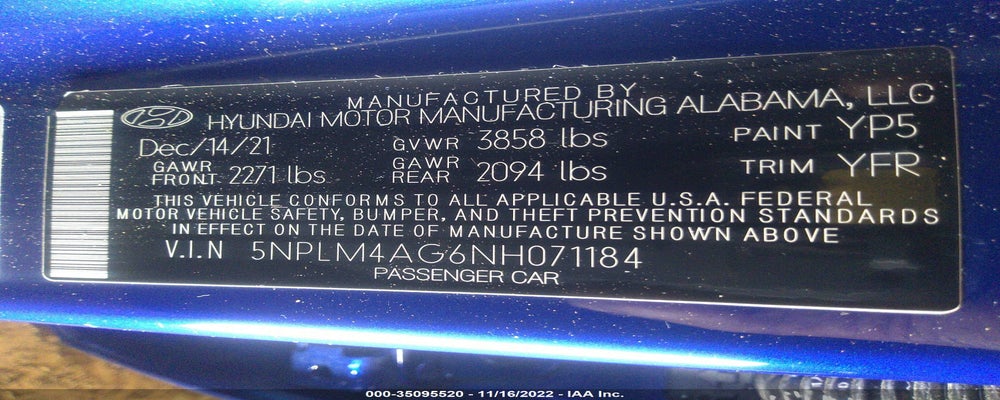 5NPLM4AG6NH071184 2022 HYUNDAI ELANTRA photo no. 9