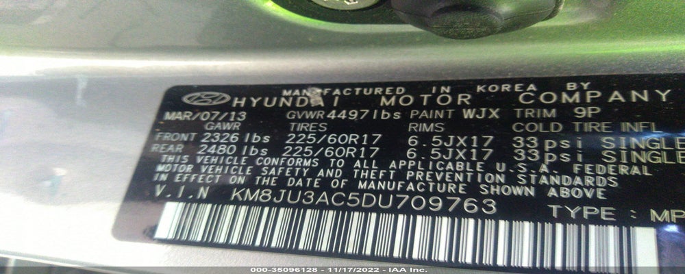 KM8JU3AC5DU709763 2013 HYUNDAI TUCSON photo no. 9