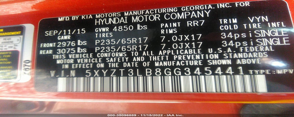 5XYZT3LB8GG345441 2016 HYUNDAI SANTA FE SPORT photo no. 9