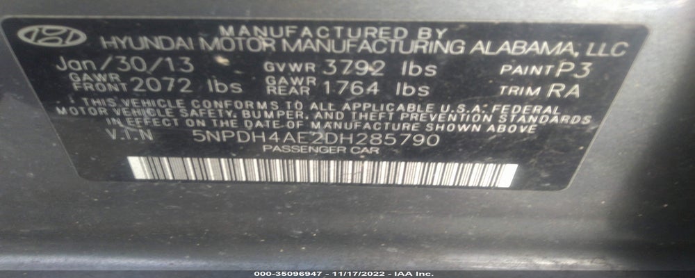 5NPDH4AE2DH285790 2013 HYUNDAI ELANTRA photo no. 9