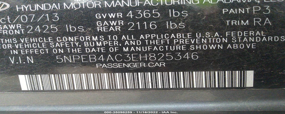 5NPEB4AC3EH825346 2014 HYUNDAI SONATA photo no. 9