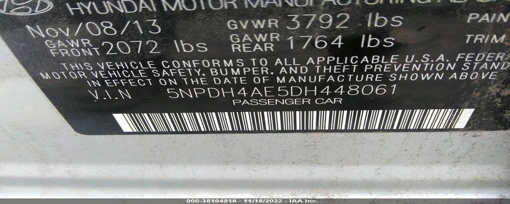 5NPDH4AE5DH448061 2013 HYUNDAI ELANTRA photo no. 9