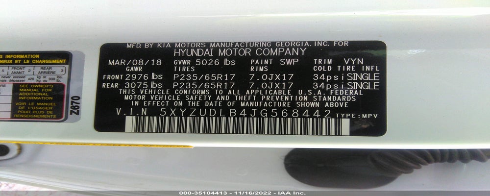 5XYZUDLB4JG568442 2018 HYUNDAI SANTA FE SPORT photo no. 9