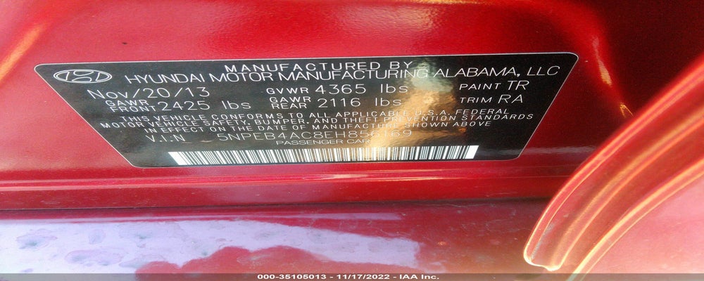 5NPEB4AC8EH856169 2014 HYUNDAI SONATA photo no. 9