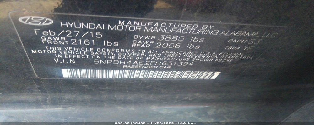 5NPDH4AE2FH651394 2015 HYUNDAI ELANTRA photo no. 9