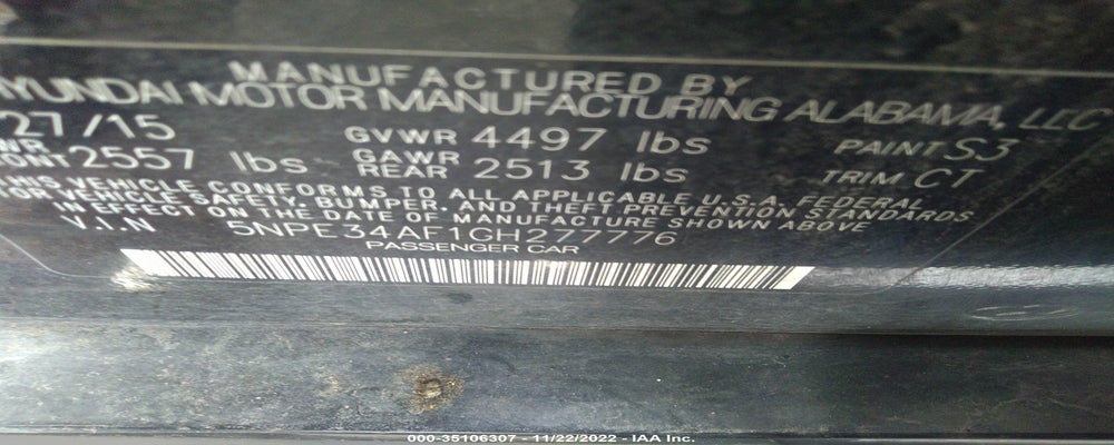 5NPE34AF1GH277776 2016 HYUNDAI SONATA photo no. 9