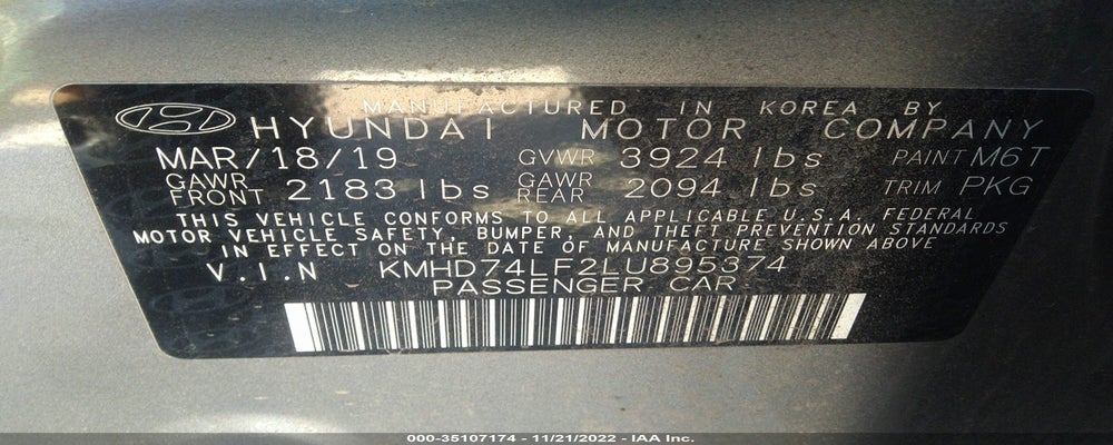KMHD74LF2LU895374 2020 HYUNDAI ELANTRA photo no. 9
