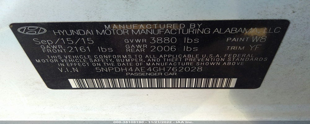 5NPDH4AE4GH762028 2016 HYUNDAI ELANTRA photo no. 9