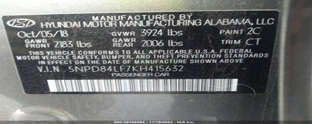 5NPD84LF7KH415632 2019 HYUNDAI ELANTRA photo no. 9