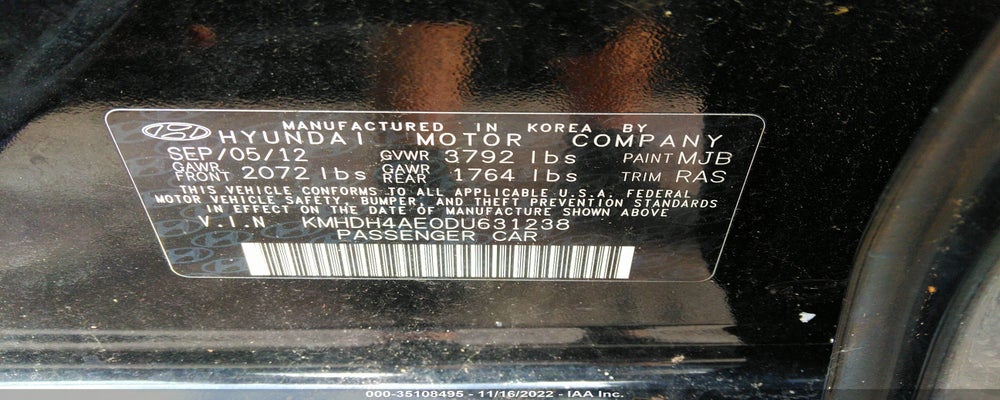 KMHDH4AE0DU631238 2013 HYUNDAI ELANTRA photo no. 9