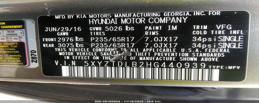 5XYZTDLB2HG440939 2017 HYUNDAI SANTA FE SPORT photo no. 9