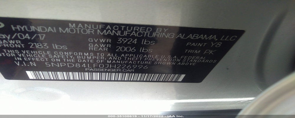 5NPD84LF0JH226996 2018 HYUNDAI ELANTRA photo no. 9