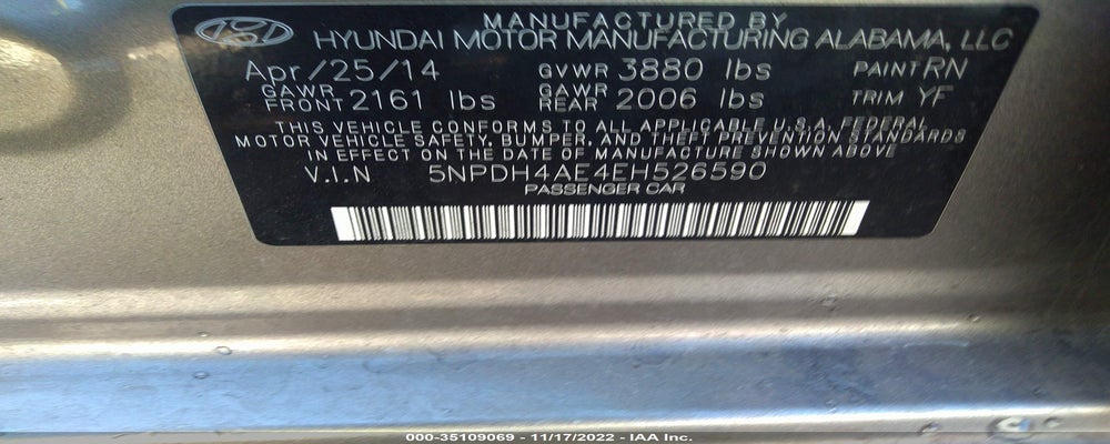 5NPDH4AE4EH526590 2014 HYUNDAI ELANTRA photo no. 9