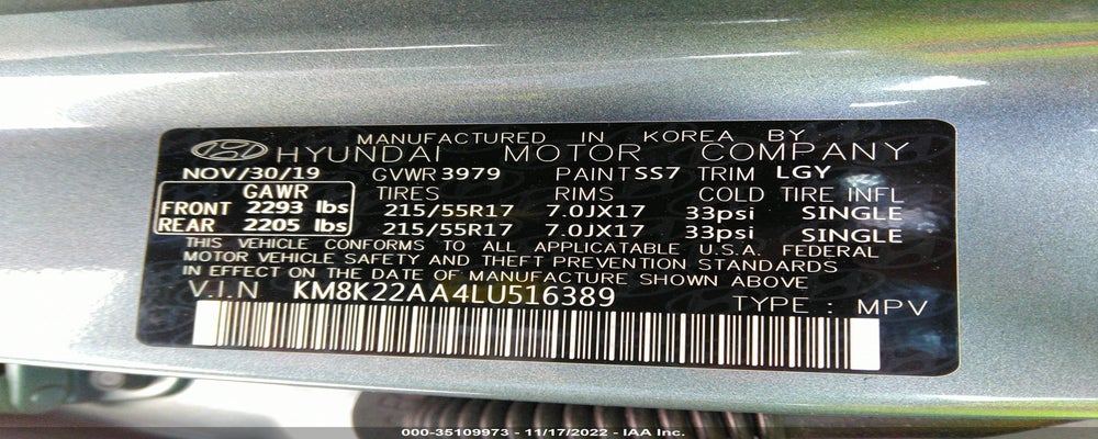 KM8K22AA4LU516389 2020 HYUNDAI KONA photo no. 9