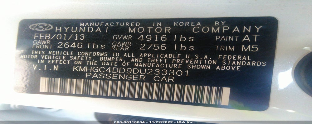 KMHGC4DD9DU233301 2013 HYUNDAI GENESIS photo no. 9