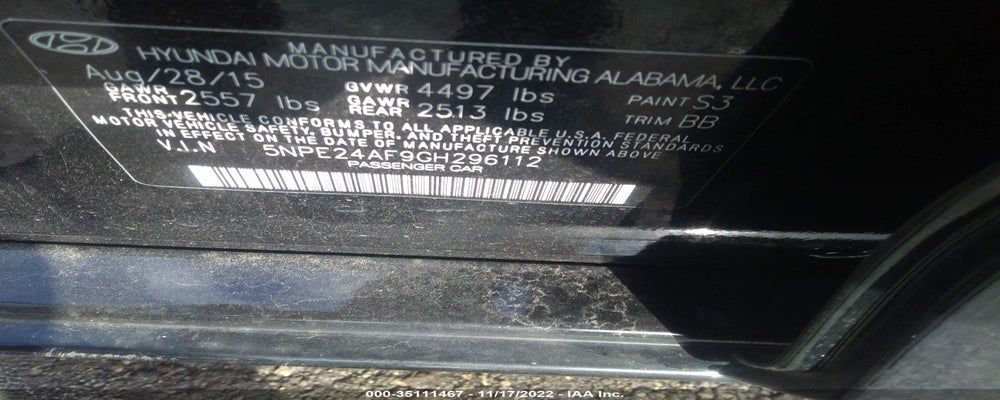 5NPE24AF9GH296112 2016 HYUNDAI SONATA photo no. 9
