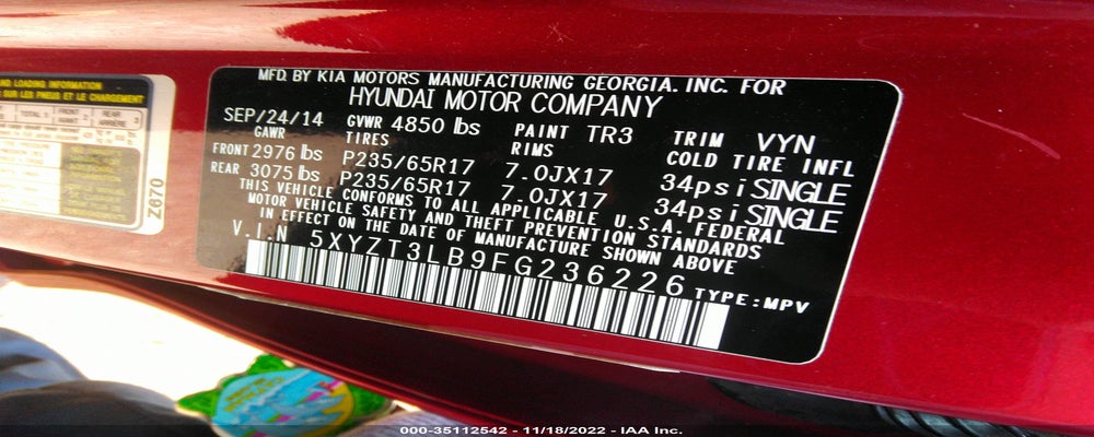 5XYZT3LB9FG236226 2015 HYUNDAI SANTA FE SPORT photo no. 9