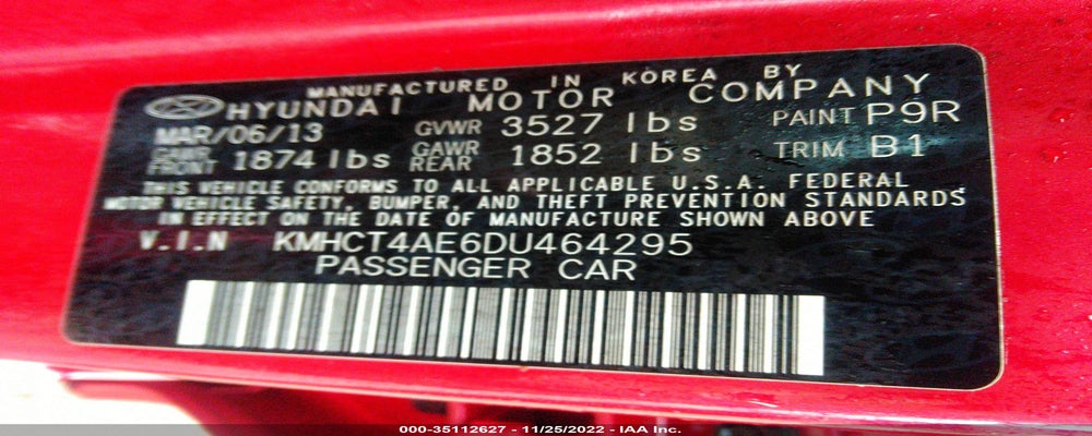 KMHCT4AE6DU464295 2013 HYUNDAI ACCENT photo no. 9
