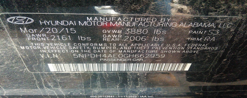 5NPDH4AE0GH662959 2016 HYUNDAI ELANTRA photo no. 9