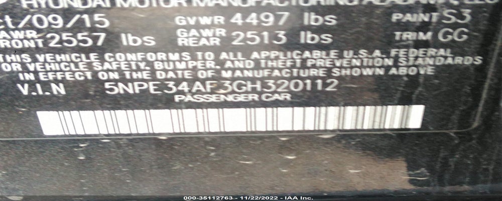 5NPE34AF3GH320112 2016 HYUNDAI SONATA photo no. 9