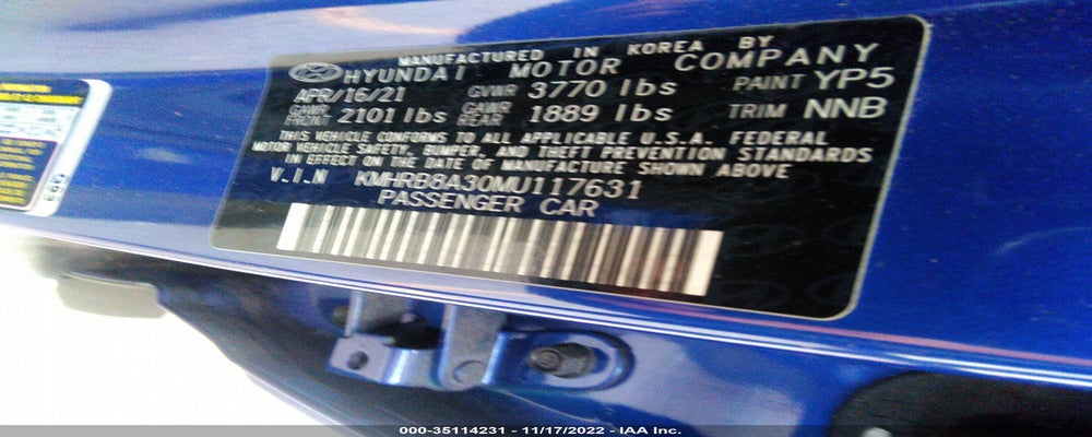 KMHRB8A30MU117631 2021 HYUNDAI VENUE photo no. 9