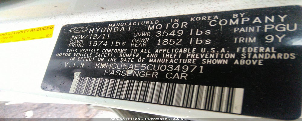 KMHCU5AE5CU034971 2012 HYUNDAI ACCENT photo no. 9