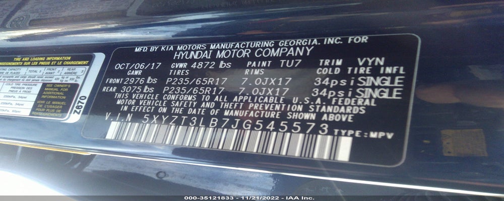 5XYZT3LB7JG545573 2018 HYUNDAI SANTA FE SPORT photo no. 9