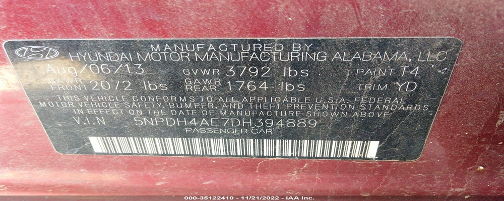 5NPDH4AE7DH394889 2013 HYUNDAI ELANTRA photo no. 9