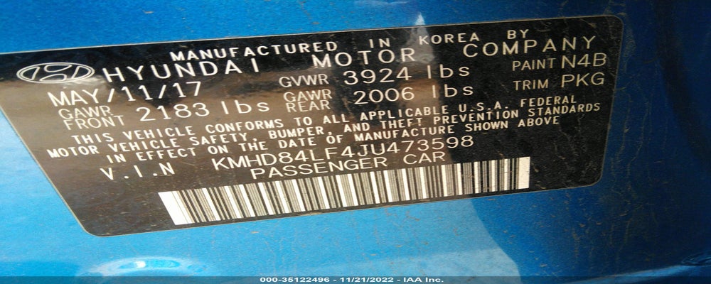 KMHD84LF4JU473598 2018 HYUNDAI ELANTRA photo no. 9