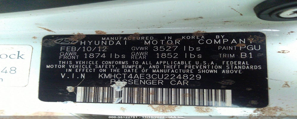 KMHCT4AE3CU224829 2012 HYUNDAI ACCENT photo no. 9