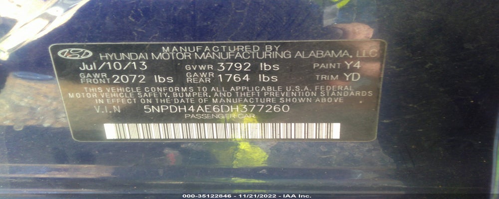 5NPDH4AE6DH377260 2013 HYUNDAI ELANTRA photo no. 9