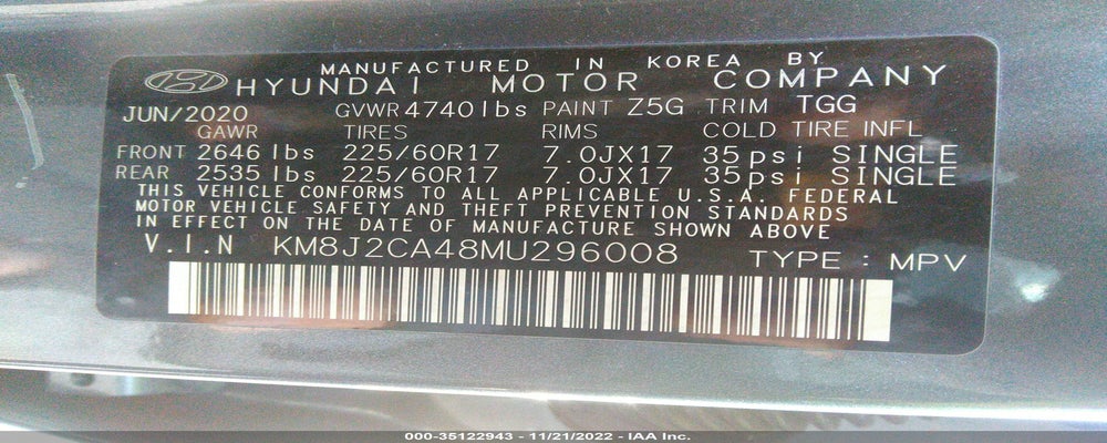 KM8J2CA48MU296008 2021 HYUNDAI TUCSON photo no. 9