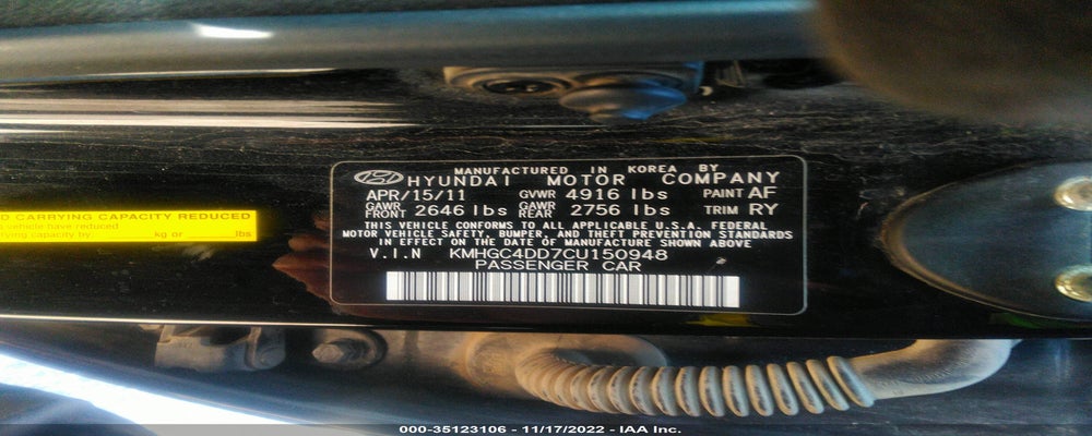 KMHGC4DD7CU150948 2012 HYUNDAI GENESIS photo no. 9