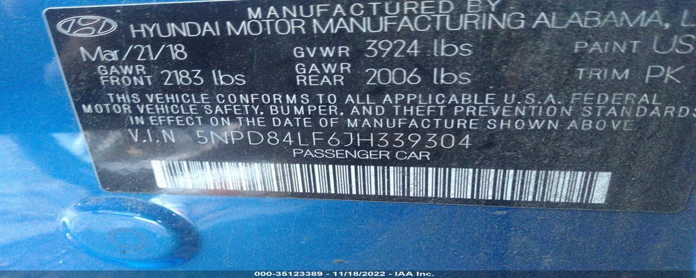 5NPD84LF6JH339304 2018 HYUNDAI ELANTRA photo no. 9