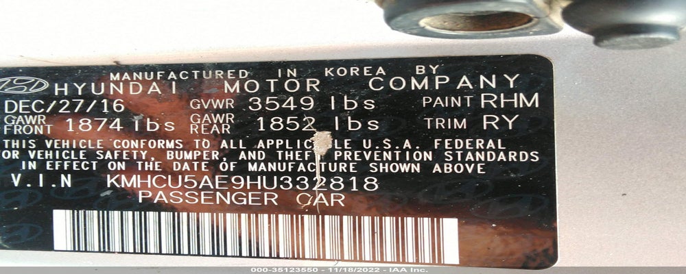 KMHCU5AE9HU332818 2017 HYUNDAI ACCENT photo no. 9