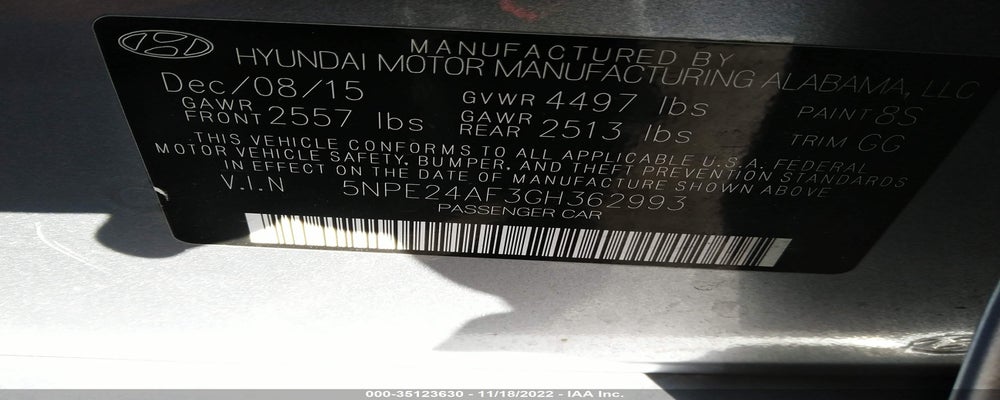 5NPE24AF3GH362993 2016 HYUNDAI SONATA photo no. 9