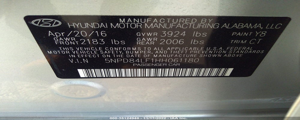 5NPD84LF1HH061180 2017 HYUNDAI ELANTRA photo no. 9
