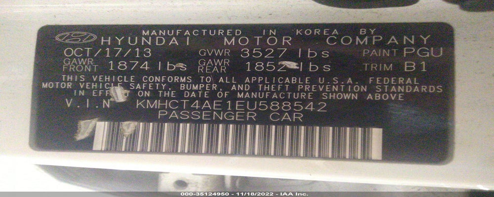 KMHCT4AE1EU588542 2014 HYUNDAI ACCENT photo no. 9