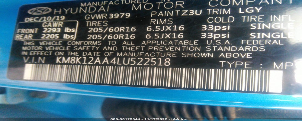 KM8K12AA4LU522518 2020 HYUNDAI KONA photo no. 9