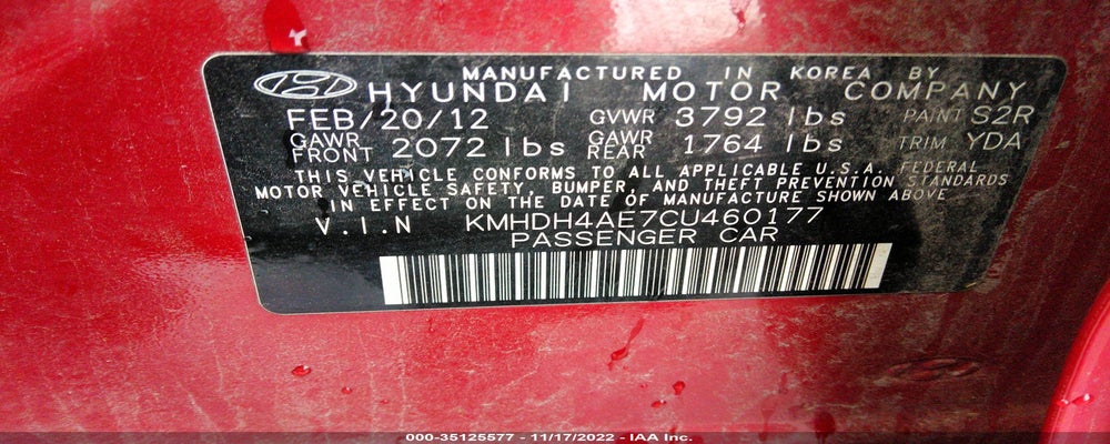 KMHDH4AE7CU460177 2012 HYUNDAI ELANTRA photo no. 9