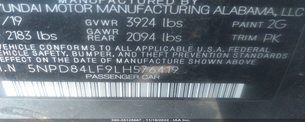 5NPD84LF9LH576419 2020 HYUNDAI ELANTRA photo no. 9