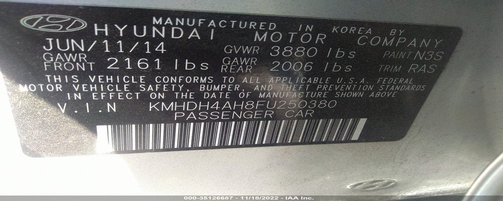 KMHDH4AH8FU250380 2015 HYUNDAI ELANTRA photo no. 9