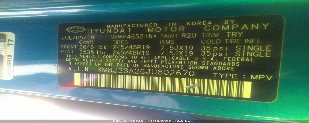 KM8J33A26JU802670 2018 HYUNDAI TUCSON photo no. 9