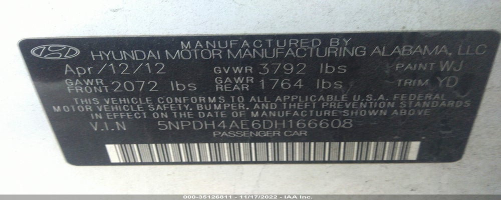 5NPDH4AE6DH166608 2013 HYUNDAI ELANTRA photo no. 9