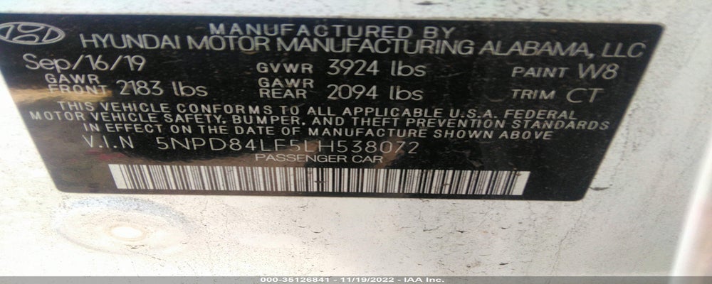 5NPD84LF5LH538072 2020 HYUNDAI ELANTRA photo no. 9
