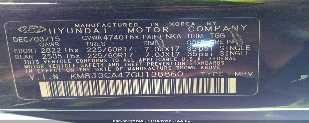 KM8J3CA47GU138860 2016 HYUNDAI TUCSON photo no. 9