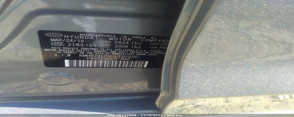KMHD74LF6HU150926 2017 HYUNDAI ELANTRA photo no. 9