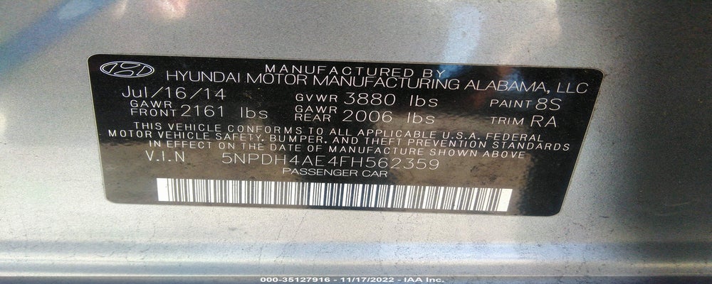 5NPDH4AE4FH562359 2015 HYUNDAI ELANTRA photo no. 9